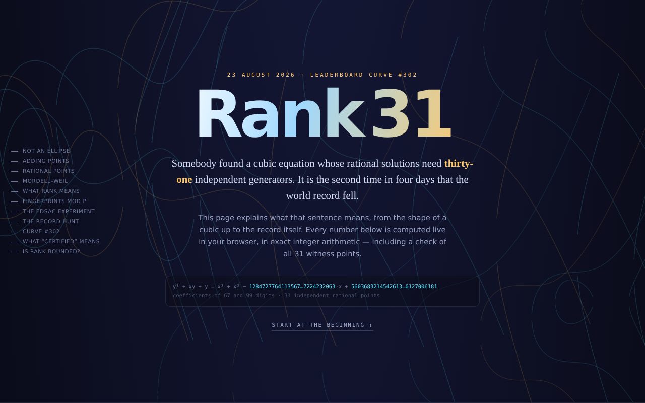 Screenshot of Elliptic Rank