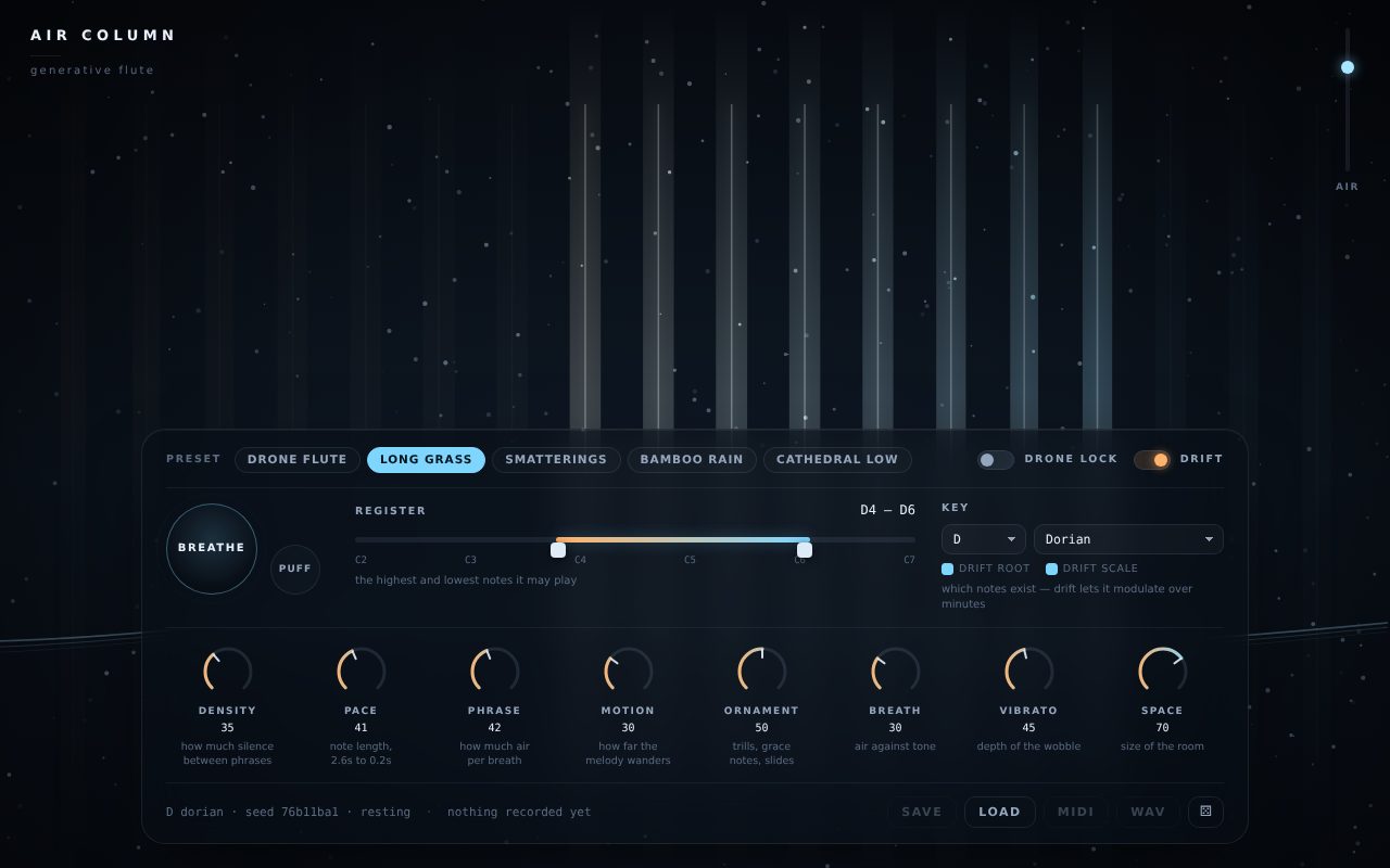 Screenshot of Flute Machine