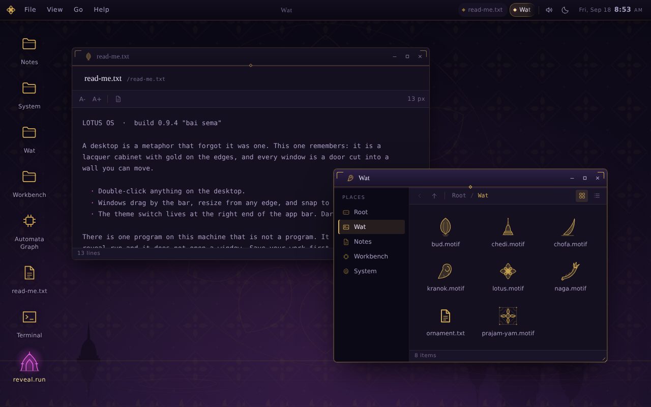Screenshot of Lotus OS