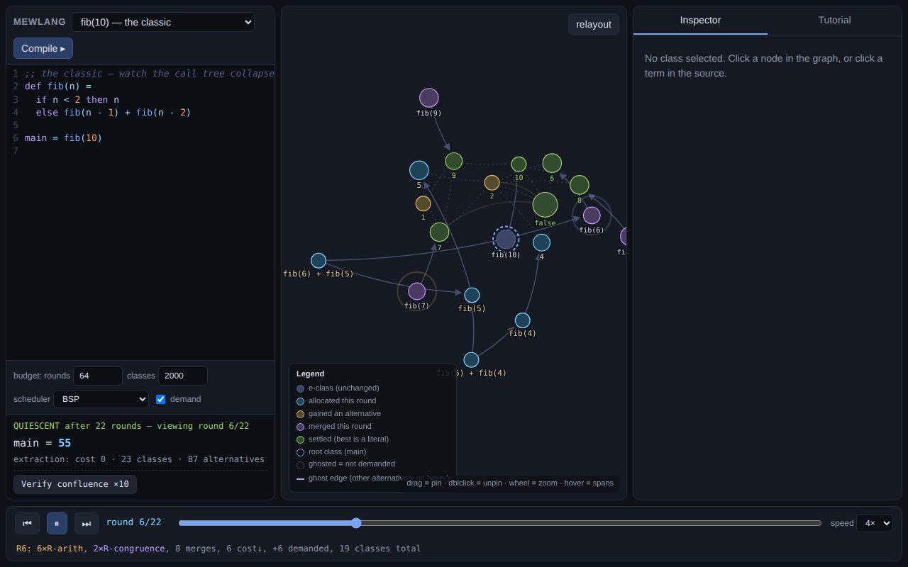 Screenshot of mewlang