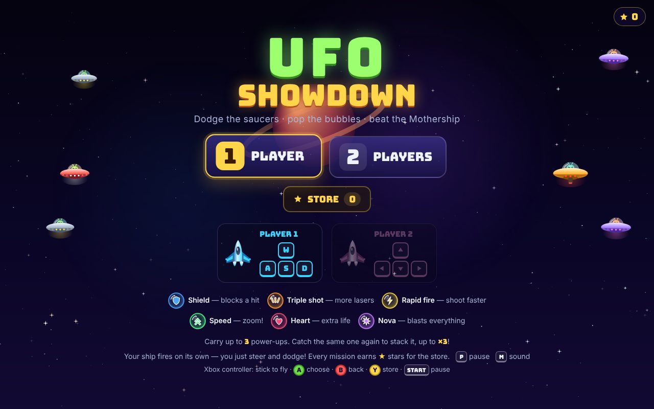 Screenshot of UFO Showdown